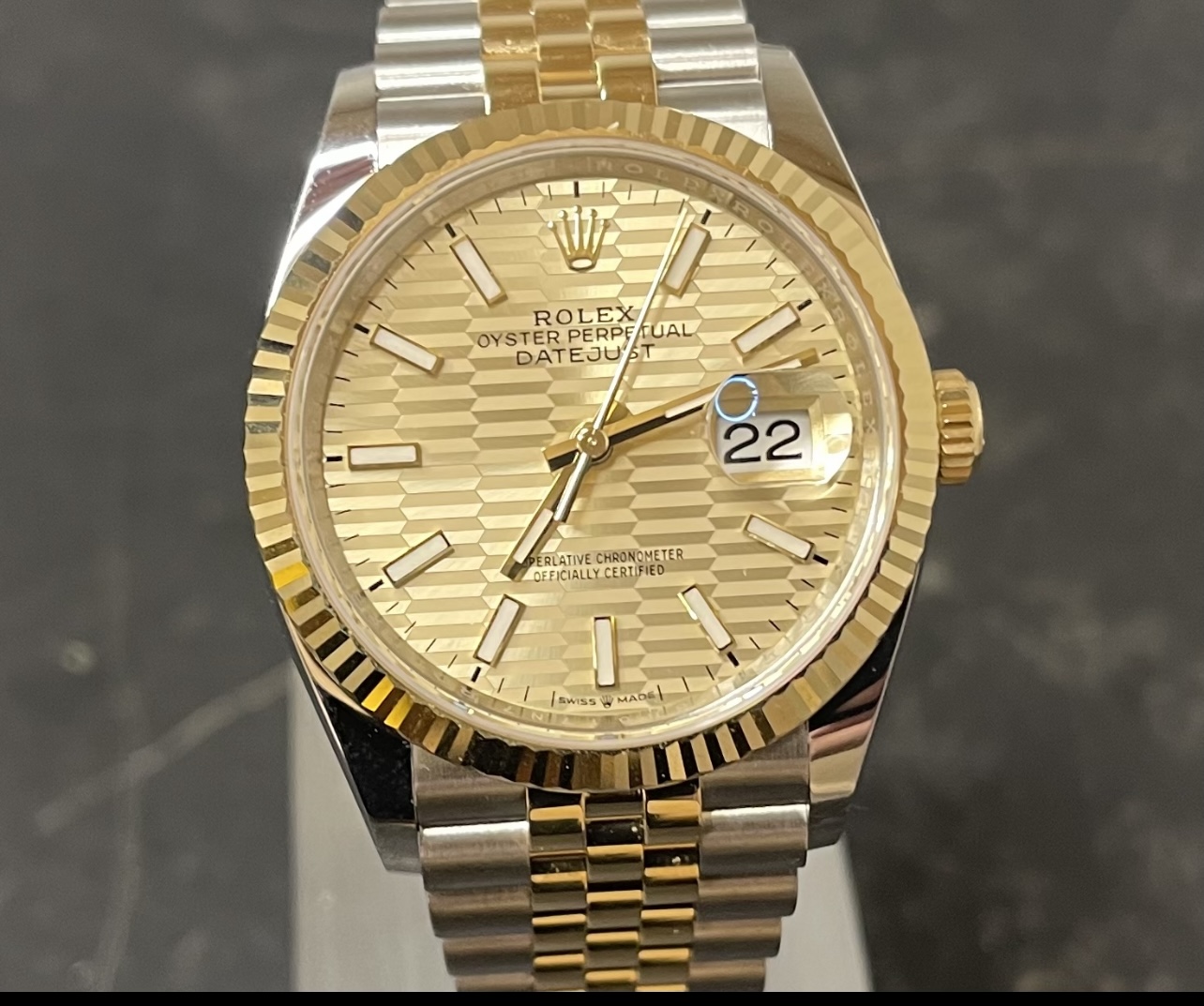IMG_6909 Rolex Datejust 36 Champagne Fluted Dial 2021