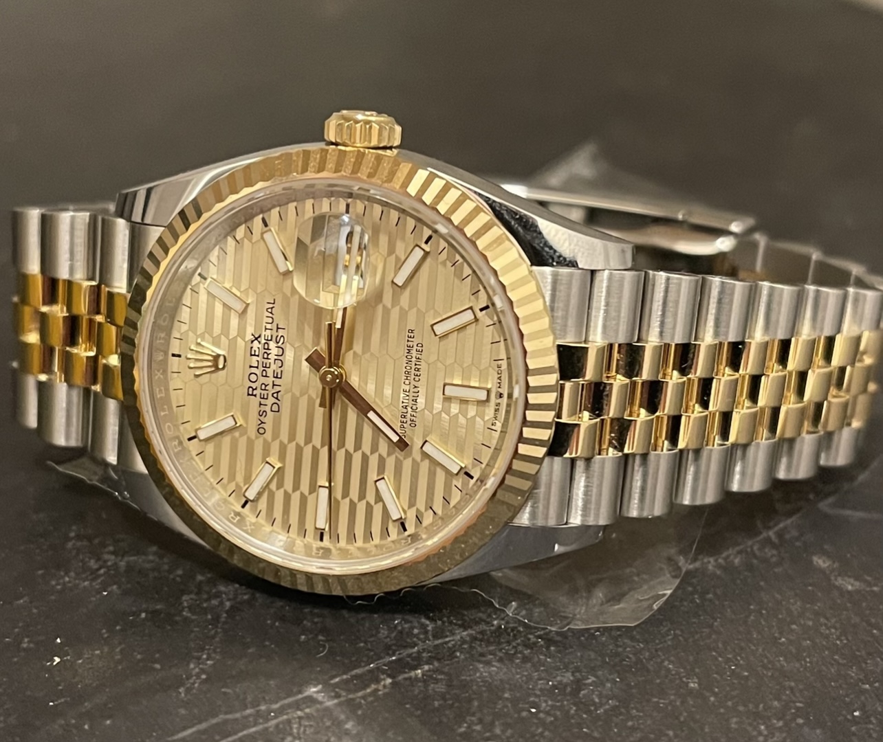 IMG_6910 Rolex Datejust 36 Champagne Fluted Dial 2021
