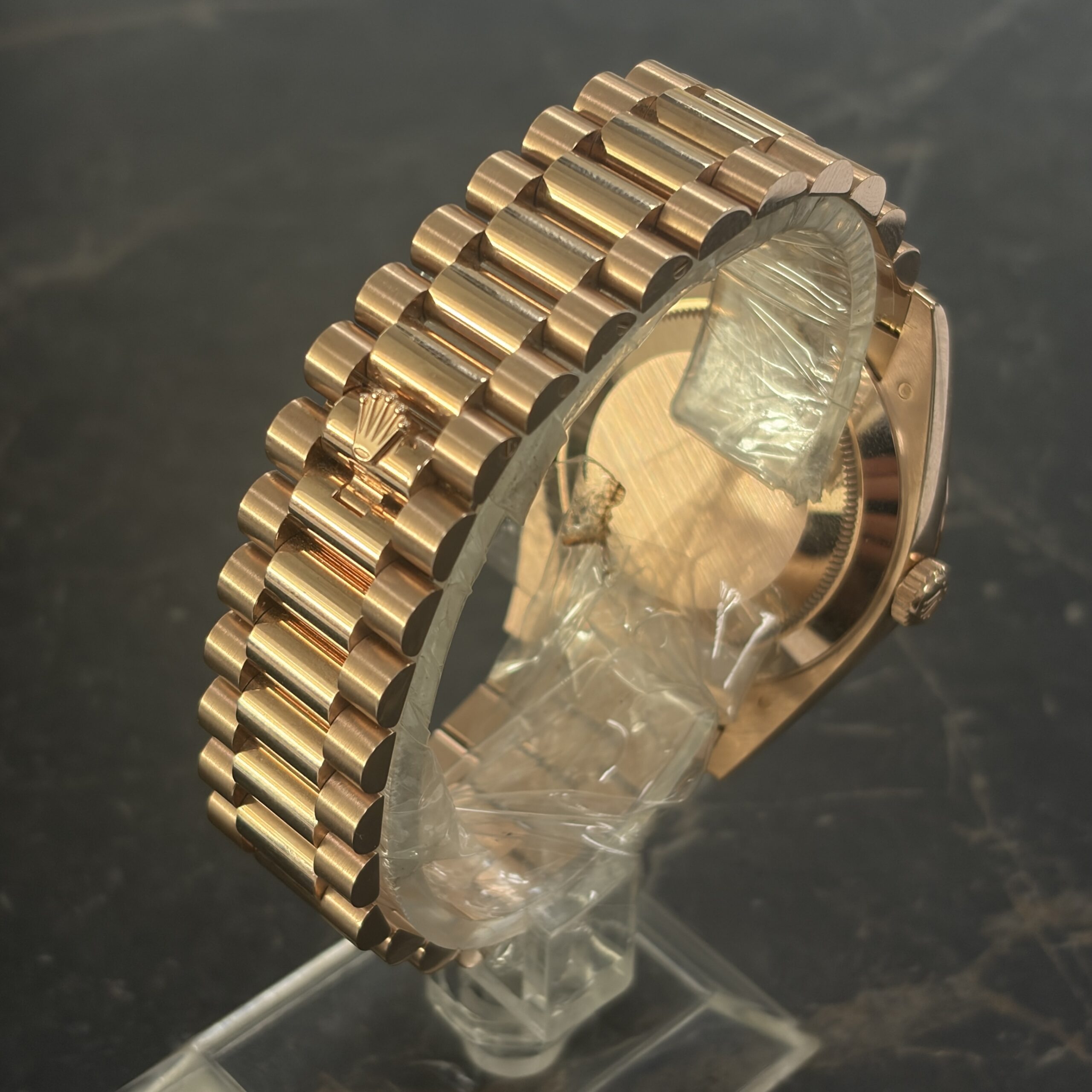 Rolex Day-Date 40 Rose Gold Chocolate Baguette Dial 2021