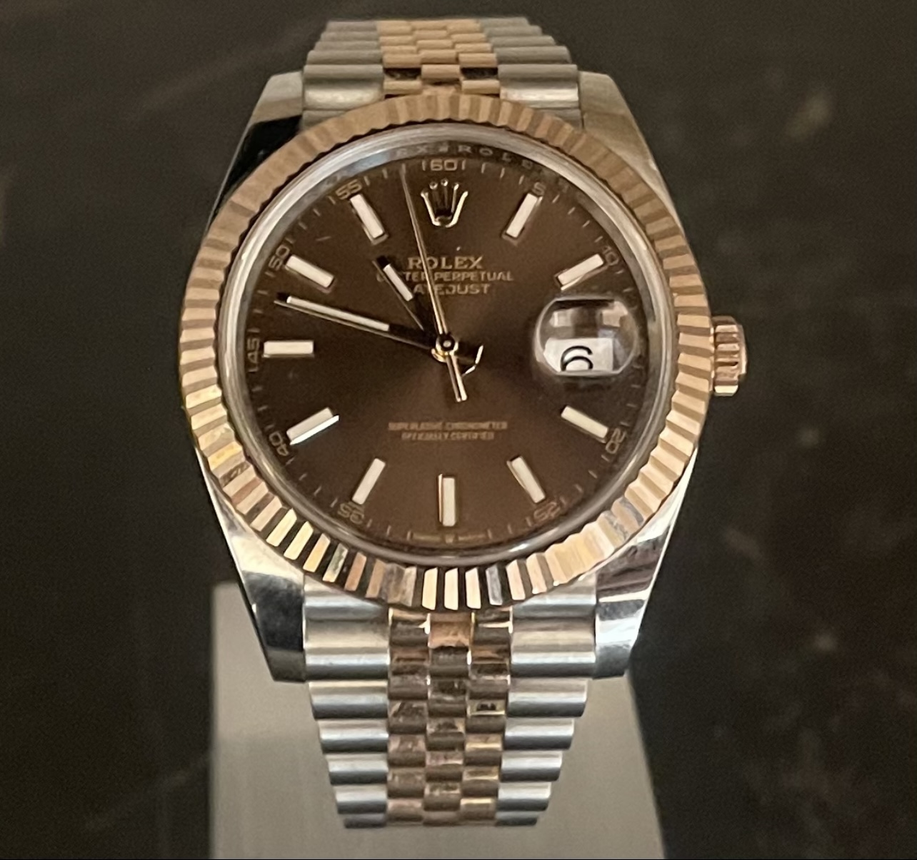 IMG_8191 Rolex Datejust 41 Steel & Rose Gold Chocolate Dial- 2021