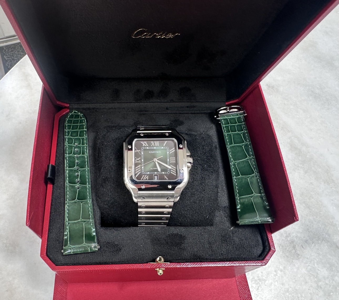 Cartier Santos Green Dial  - 2023 Unworn