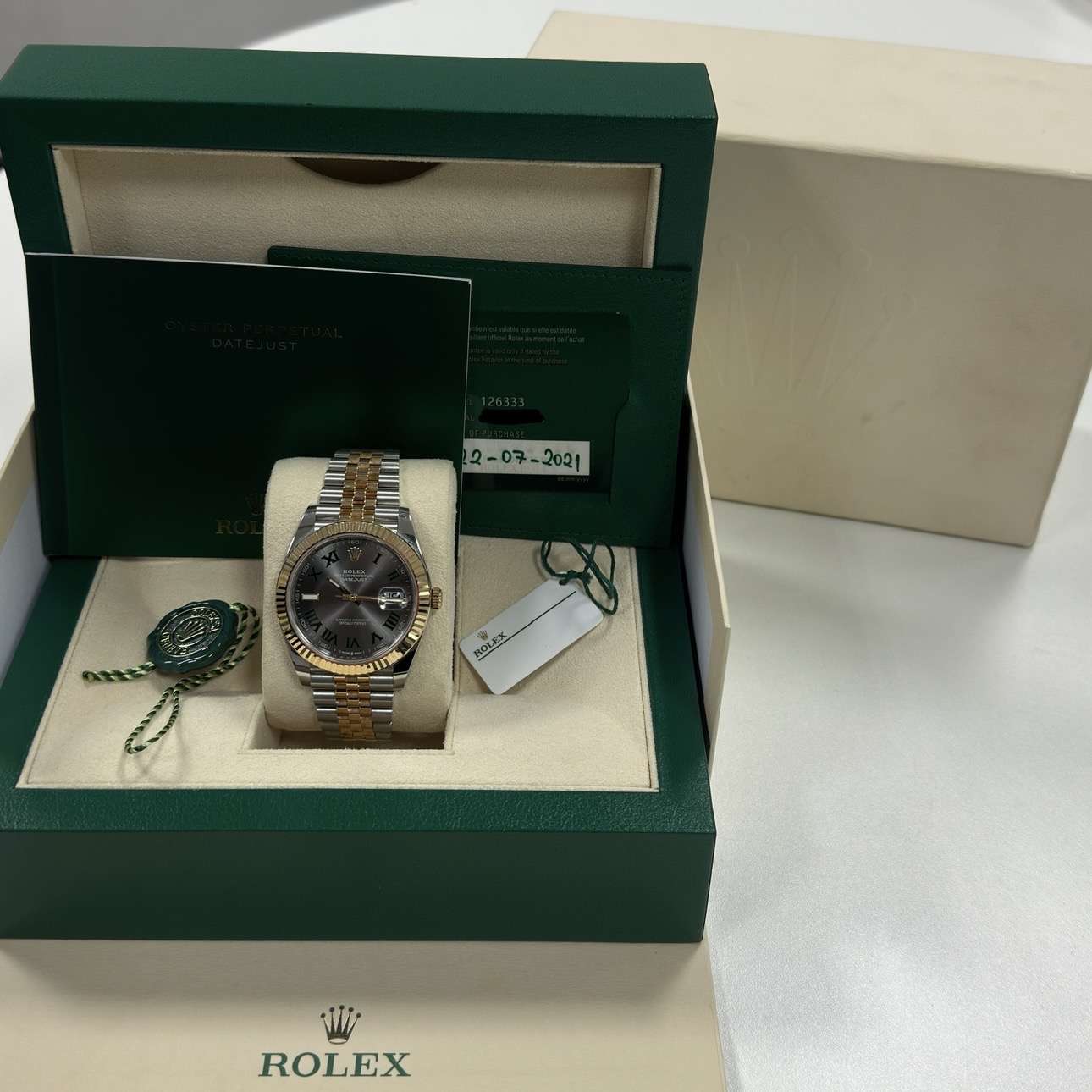 Rolex Datejust 41 Steel & Gold Wimbledon Jubilee 126333 2021