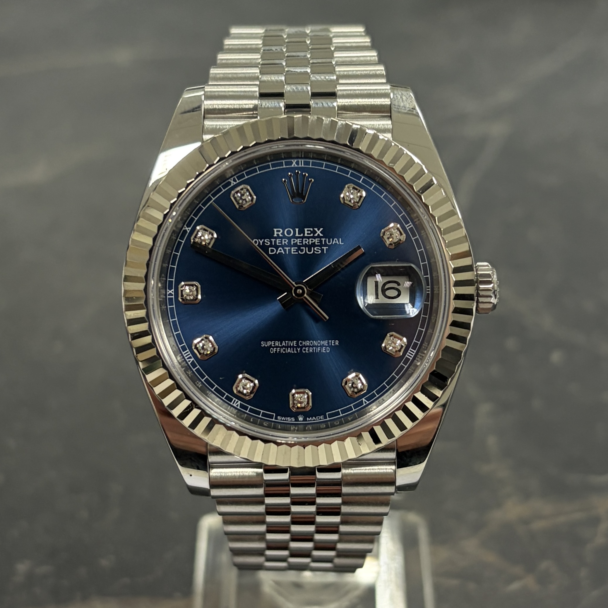 Rolex Datejust 41 Steel & White Gold Blue Diamond Dial - 126334 - 2022