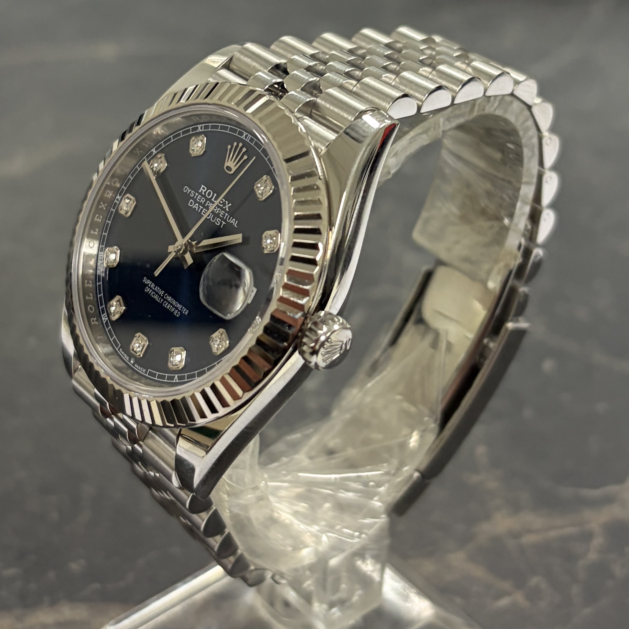 Rolex Datejust 41 Steel & White Gold Blue Diamond Dial - 126334 - 2022