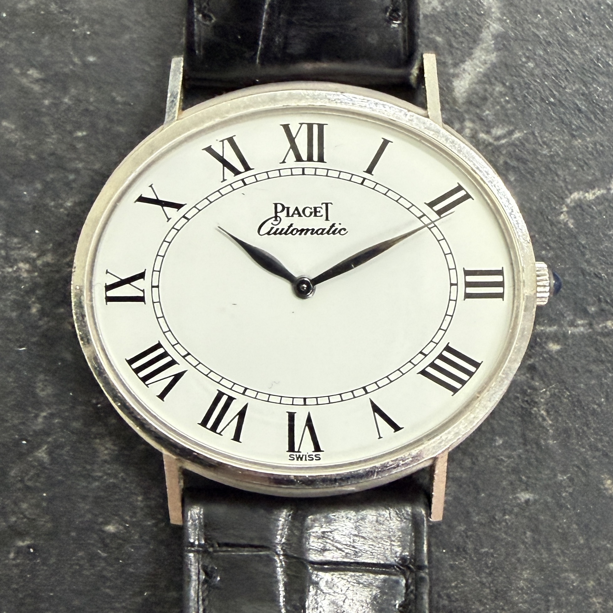 IMG_0511 Piaget 18k White Gold 33mm Ultra Thin Automatic Dress Watch