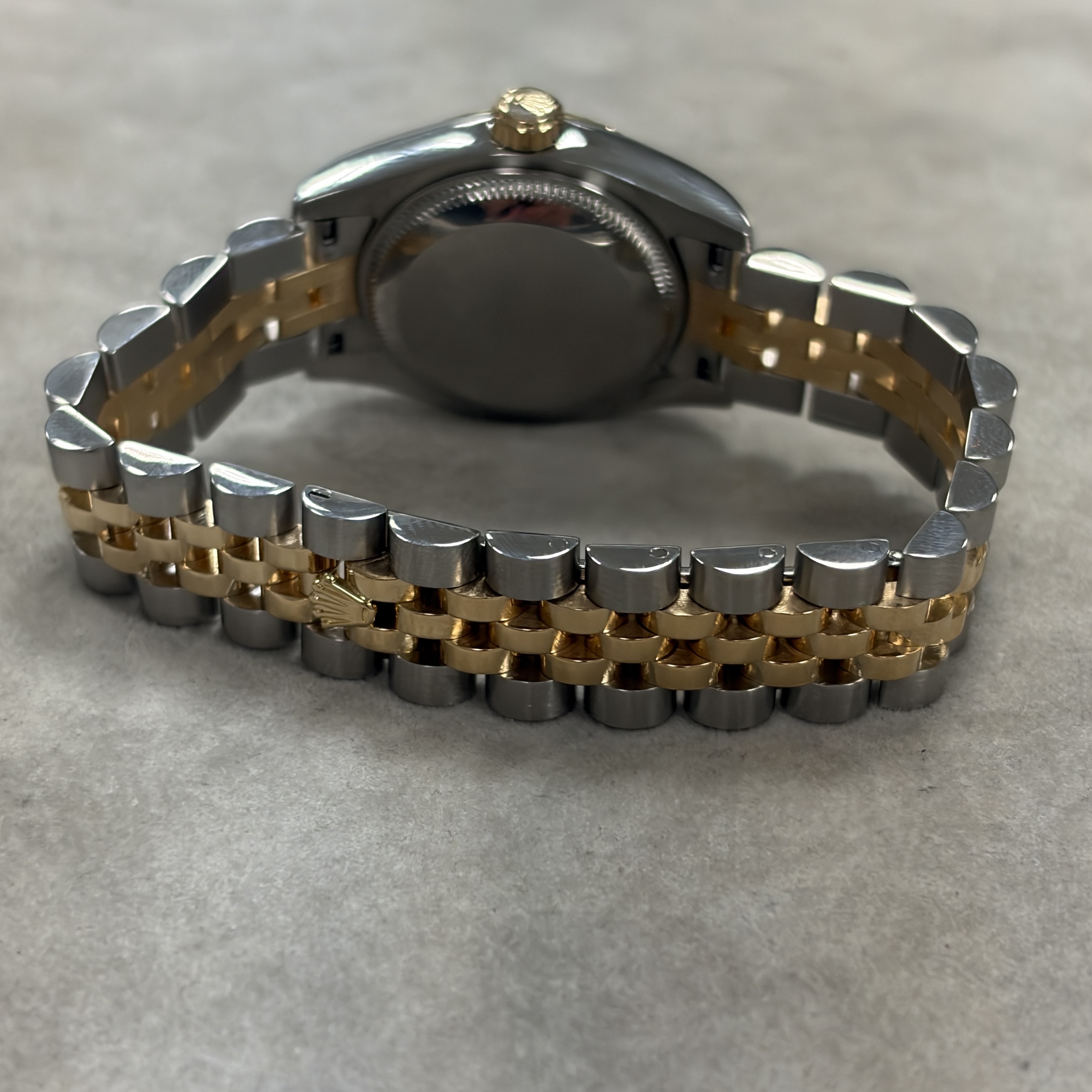 IMG_1051 Rolex Datejust 26mm Steel & Gold Champagne Diamond Dial 179173