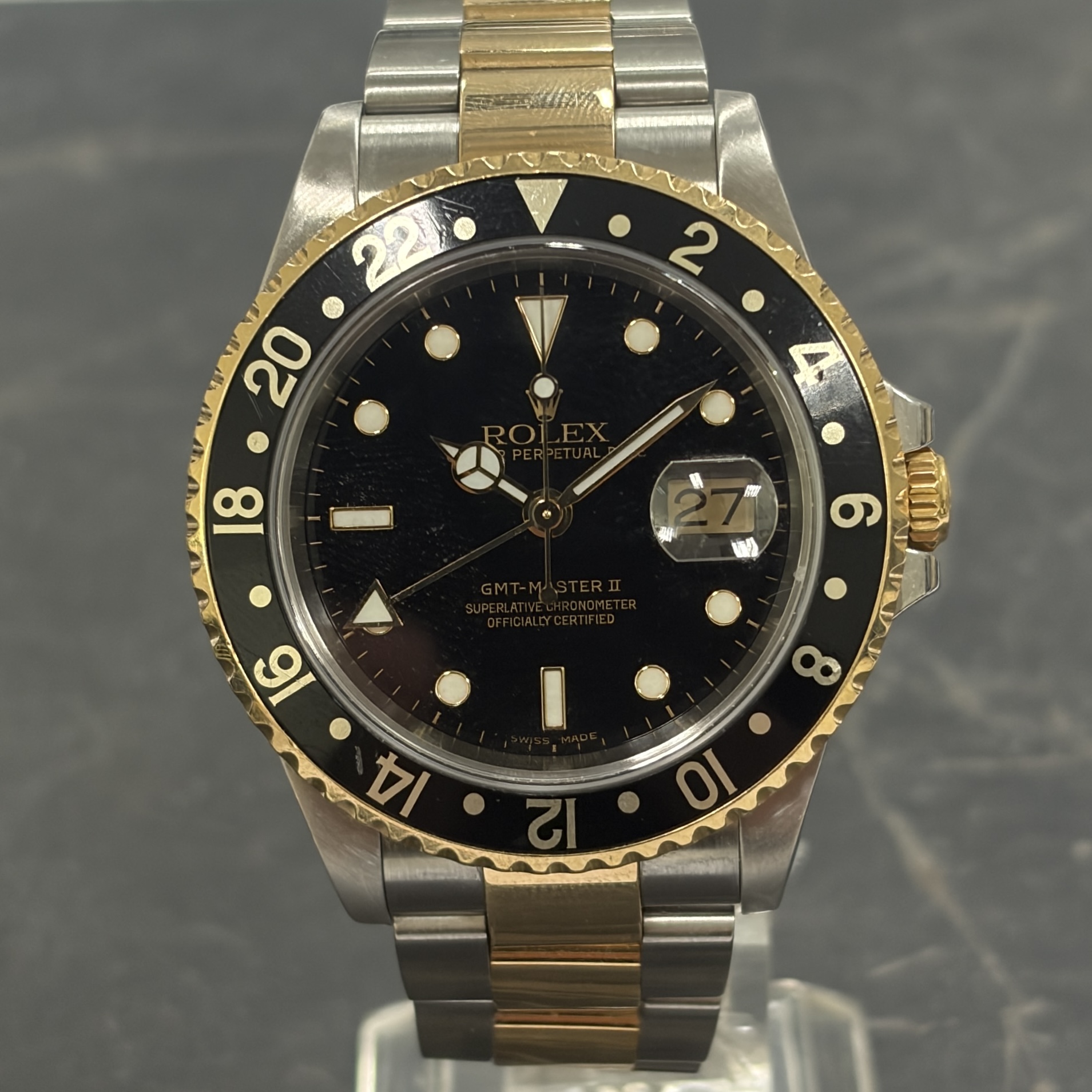 IMG_1399 2 Rolex GMT Master II Steel & Gold 16713