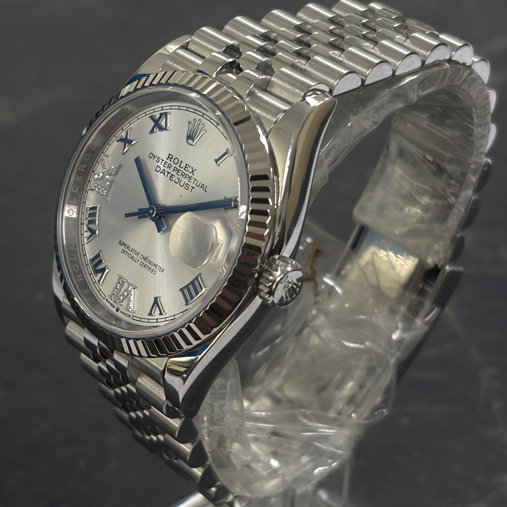 IMG_1710 2 Rolex Datejust 36 126234 Silver Diamond Dial Jubilee 2020 Full Set