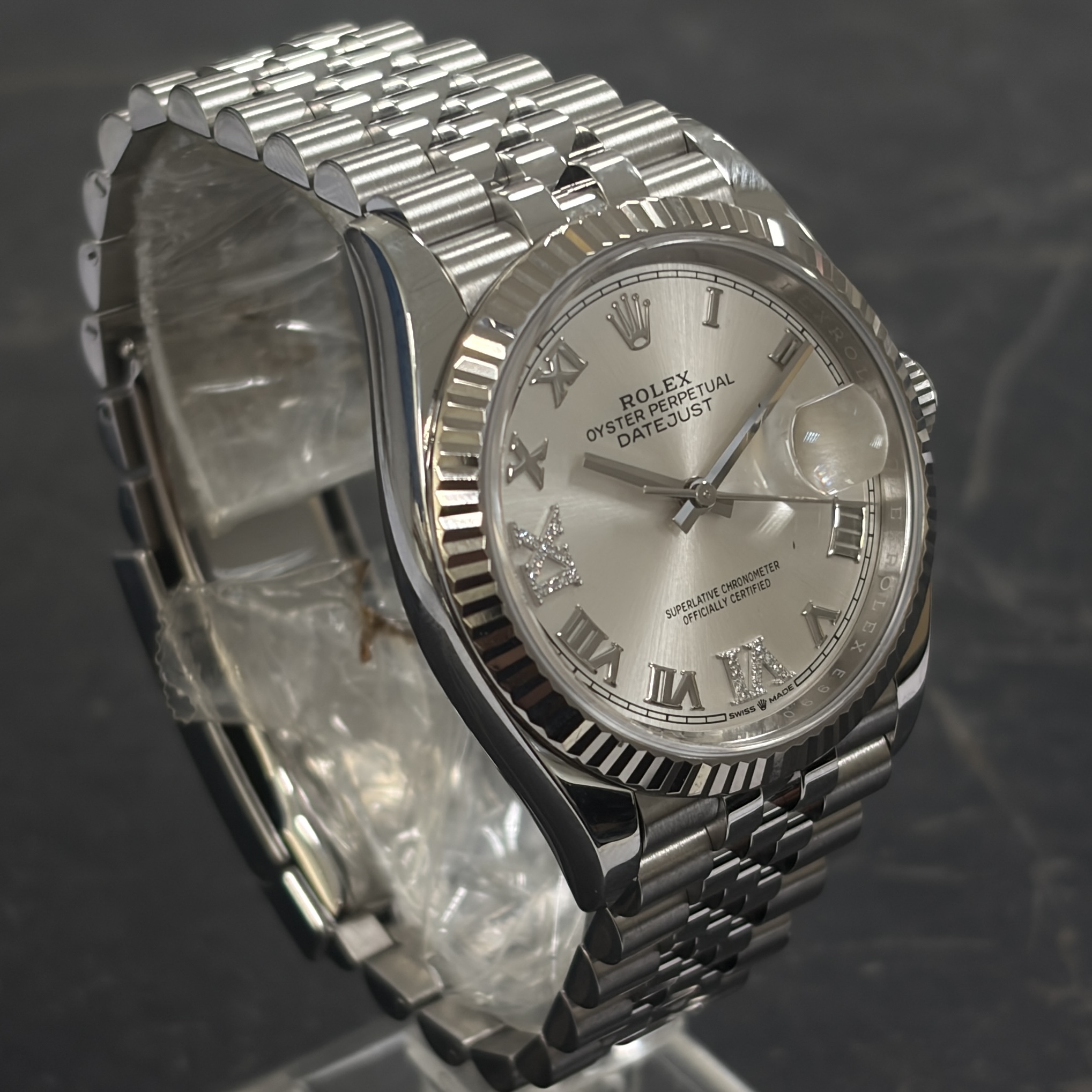 IMG_1711 2 Rolex Datejust 36 126234 Silver Diamond Dial Jubilee 2020 Full Set