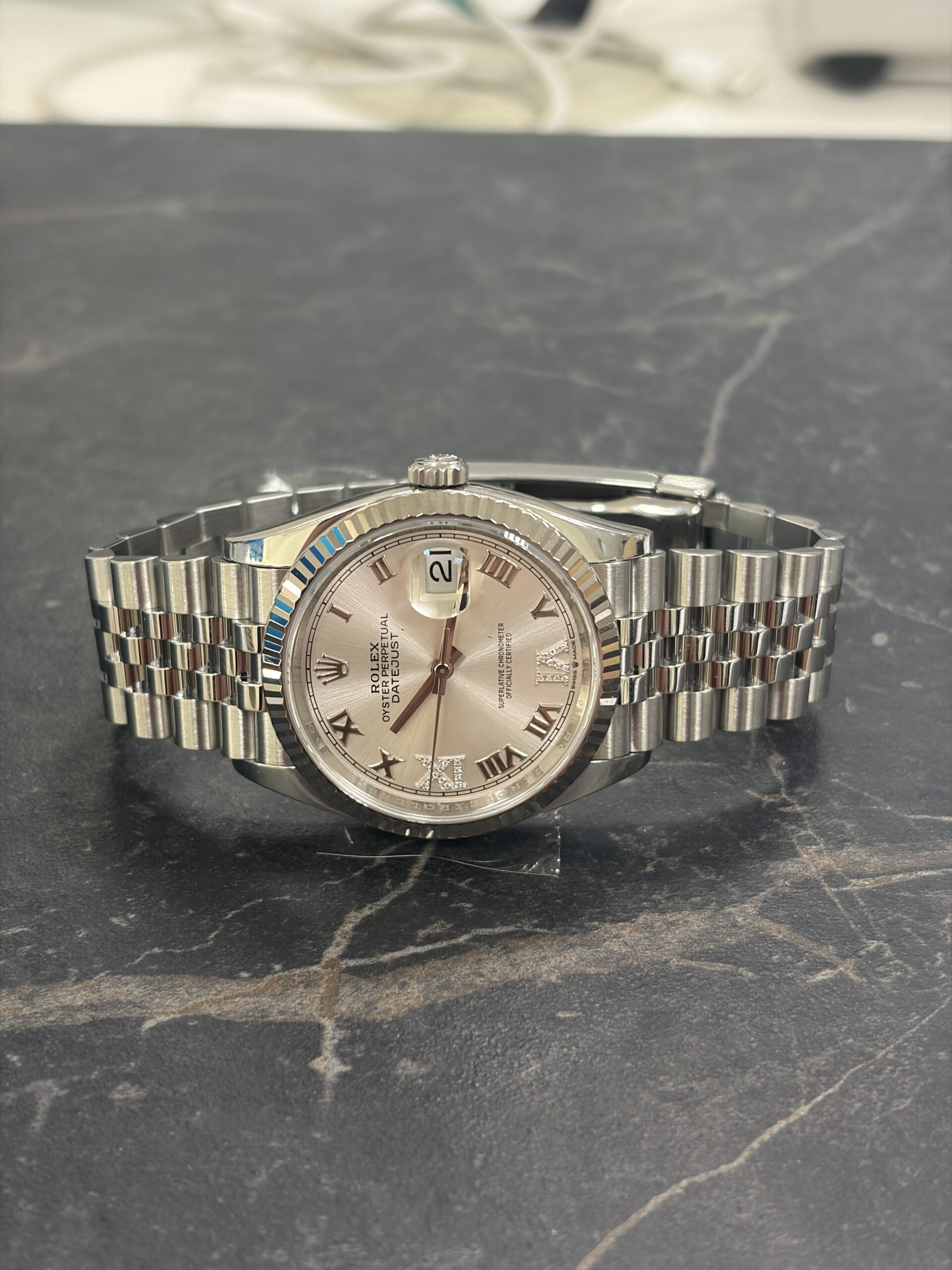 IMG_1717 2 Rolex Datejust 36 126234 Silver Diamond Dial Jubilee 2020 Full Set